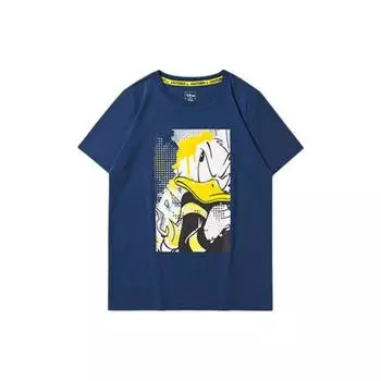 Li Ning x Disney Funny Donald Duck Футболка с короткими рукавами и принтом женские топы синие AHSP054-3 S