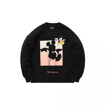 Li-Ning X Disney Joint Edition свободный пуловер свитшот женские топы стандартный черный AWDQ242-1 M