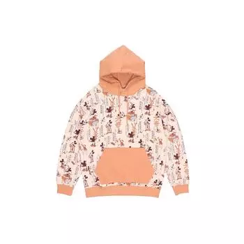 Li-Ning X Disney Joint Fashion Series, свободная толстовка с принтом Микки, мужские топы, маниока-абрикос, AWDR133-1 XL