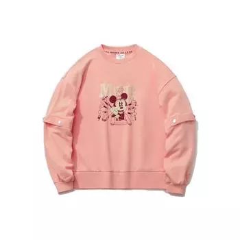 Li-Ning X Disney Joint Fashion Sport Series свитер с круглым вырезом с принтом женский свитер персиково-красный AWDR140-1 XL