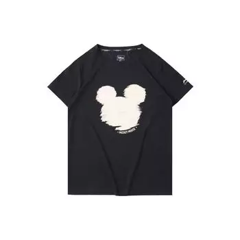 Li-Ning x Disney Joint Kung Fu Mickey Silhouette Print с короткими рукавами, женские топы, черный AHSQ144-1 L