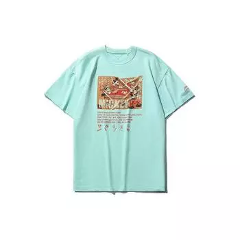 Li-Ning X Disney Joint Sports Fashion Series Свободная футболка с коротким рукавом с тематическим принтом Мужские топы Голубой AHSR199-2 XL