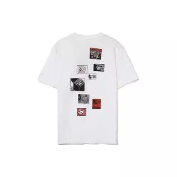 Li-Ning X Disney Keith Haring Mickey Print Спортивная футболка с круглым вырезом Мужские топы Белый AHSR643-3 S