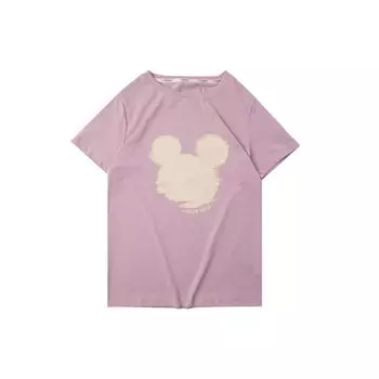 Li-Ning X Disney Кунг-фу Микки силуэт принт футболка с короткими рукавами женские топы лавандовые AHSQ144-3 XXL