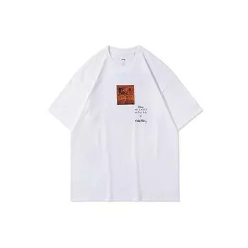 Li-Ning X Disney Mickey X Keith Haring Collection Свободная футболка с принтом и круглым вырезом, с короткими рукавами, мужские топы, белые AHSR503-2 XXL
