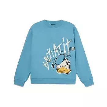 Li-Ning X Disney мультфильм принт плюшевый флисовый пуловер женский свитер Off-White Blue AWDR688-7 L