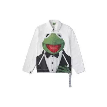 Li Ning X Disney Muppets Comet Product Series Cartoon Printed Denim Jacket Men Jacket White AJDR419-1 M