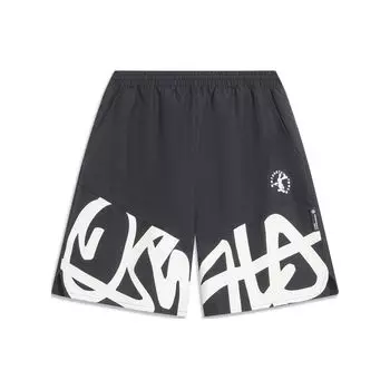 Li Ning X Disney Oswald Series Round Letter Print свободные спортивные шорты мужские шорты черные AKST311-1 M