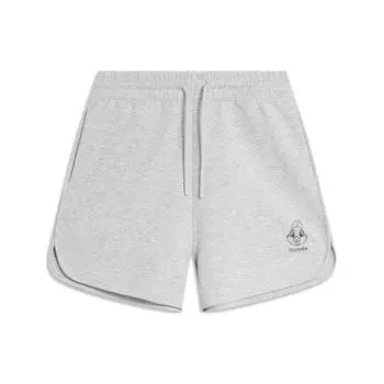 Li Ning X Disney Sampu Rabbit Collaboration Series однотонные прямые повседневные шорты на шнуровке женские шорты серые AKSU712-2 S