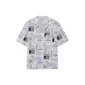 Li Ning X Disney Серия Дамбо Принт по всей поверхности Свободный крой Спортивная футболка с коротким рукавом Женские футболки Белый ASHR162-1 L