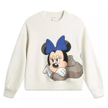 Li Ning X Disney Серия Микки Простая Универсальная Удобная Повседневная Спортивная Толстовка Женская толстовка AWDVD44-2 S
