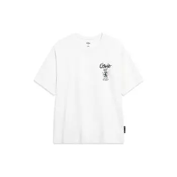 Li-Ning Свободная футболка с круглым вырезом и короткими рукавами X Disney Skateboard Series с милым принтом Освальда, топы унисекс, кремово-белый AHST311-5 XL