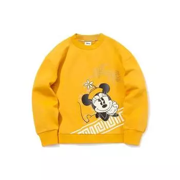 Li-Ning X Disney, совместная спортивная модная серия, свободный свитшот с мультяшным принтом, женские топы, минерально-желтый AWDQ584-4 XXL