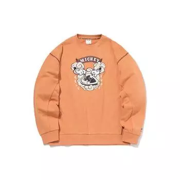 Li-Ning X Disney совместный бренд с мультяшным принтом, свободная толстовка с круглым вырезом, мужские топы, палевый AWDR137-3 XL