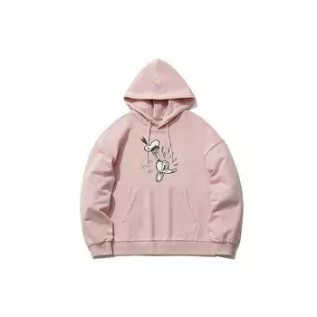 Li-Ning X Disney совместный бренд с мультяшным принтом, спортивная толстовка свободного кроя, женские топы, светло-голубой розовый AWDR492-4 XL