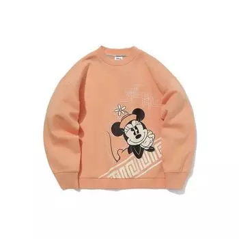 Li-Ning X Disney совместный бренд с мультяшным принтом, повседневный спортивный пуловер, свитшот, женские топы, розовый AWDQ584-2 XL