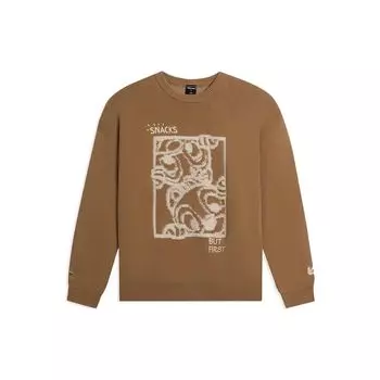 Li Ning X Disney Sports Fashion Series однотонный круглый вырез свитер вышитый вязаный длинный рукав женский свитер коричневый AMBS156 M