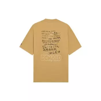 Li-Ning X Disney SS22 совместная Повседневная спортивная футболка с рисунком животных и алфавитом с круглым вырезом и короткими рукавами, мужские топы цвета хаки AHSS253-5 S