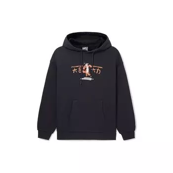 Li-Ning X Disney Tigger Collaboration Series Толстовка с буквенным принтом Мужская толстовка с капюшоном черная AWDS551-1 L