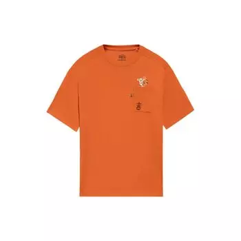 Li Ning X Disney Тигра Коллаборация Спортивная Модная Серия Футболка с Мультяшным Принтом Кармана и Круглым Вырезом с Коротким Рукавом Унисекс Топы AHSS583-2 XL