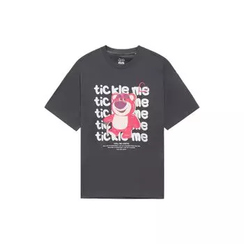 Li Ning X Disney Toy Story Collaboration SS22 Strawberry Bear Print Cweak Neck Pullover Футболка унисекс Топы Серый AHSS949-4 S