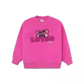 Li-Ning X Disney Toy Story Клубничный медведь с мультяшным принтом плюшевый свободный пуловер-свитшот женские топы Dragon-Fruit AWDR758-1 XL