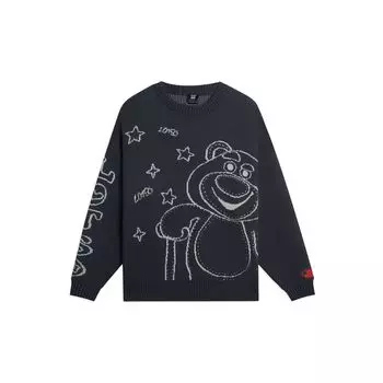Li-Ning X Disney Toy Story Клубничный Медведь Коллекция Мультфильм Медведь С Круглым Вырезом Свободный Свитер С Длинными Рукавами Женский Свитер AMBS198-6 L