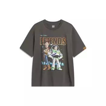 Li-Ning X Disney Toy Story Series футболка с буквенным принтом и круглым вырезом, с короткими рукавами, мужские топы, черный AHST745-2 XXL