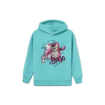 Li-Ning X Disney Toy Story Strawberry Bear Series плюшевый свободный пуловер с капюшоном, женские топы, синий, AWDR760-1 M
