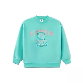 Li Ning X Disney Toy Story Strawberry Bear Series Cartoon Print Флисовый свободный свитер Толстовка Зимняя женская толстовка Water-Pool-Blue AWDR758-2 L