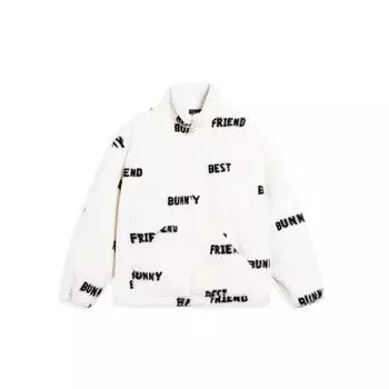 Li Ning X Disney Zootopia Big Exhibition Rabbit Letter Logo Жаккардовый воротник-стойка Свободная куртка из овечьей шерсти Унисекс AFDT363-1 M