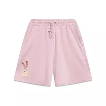 Li Ning X Disney Zootopia Series Спорт Простые однотонные свободные повседневные шорты женские шорты розовые AKST244-2 S