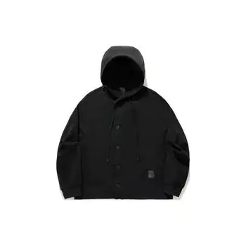 Li Ning X Джеки Чан Коллаборация Серия Кунг-фу Однотонное Худи Свободного Кроя Мужские худи Черный AWDU307-3 M