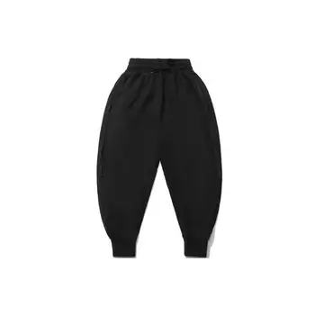 Li Ning X Джеки Чан Коллаборация Серия Кунг-фу Свободные Однотонные Брюки с Манжетами Повседневные Мужские Брюки Черный AKLR215-1 S
