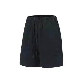 Li Ning X Джеки Чан Коллаборация Серия Кунг-фу Однотонные Шорты средней посадки Прямые Свободные Мужские шорты Угольно-черный AKST025-1 S