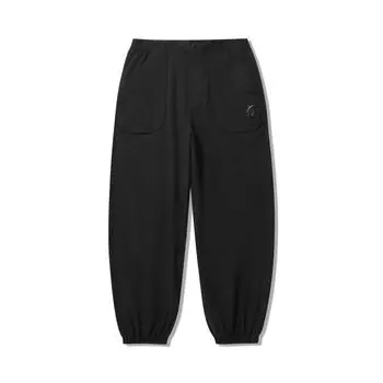 Li Ning X Джеки Чан Коллаборация Серия Кунг-фу Однотонные Со средней посадкой Удобные Дышащие Зауженные Трикотажные Спортивные Штаны Мужские низ Черный AYKU795-1 2XL