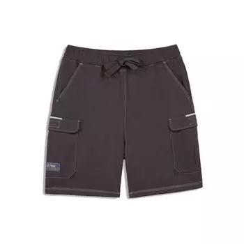 Li Ning X Forbidden City Baoyun Building Co-Branded Loose Shorts Unisex Shorts Sandalwood-Black AKSQ375-1 L