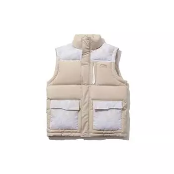 Li Ning X Forbidden City Baoyun Building Collaboration Down Vest Men Vests Oyster-Gray AMRP065-1 L