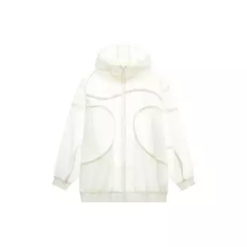 Li Ning X HZW Collaboration CF Su Series однотонная куртка с заниженной линией плеча на молнии с капюшоном женские куртки Off-White AFDT704-2 L