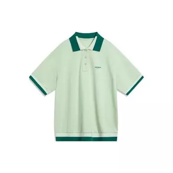 Li Ning X HZW Collaboration CF Su Series Спортивная рубашка-поло с цветными блоками Женские топы Foam-Green APLT214-3 L