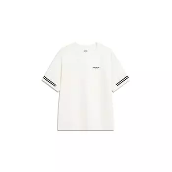 Li Ning X HZW Collaboration CF Su Series Color Block Loose Short Sleeve T Shirt Women Tops Off-White ATST772-2 XL