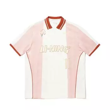 Li Ning X Insulaire Коллаборация Спорт Кэжуал Простая Футболка-поло с воротником-стойкой, цветной блок, надпись, удобная футболка с коротким рукавом, унисекс APLV639-1 L