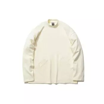 Li Ning X Jackie Chan Collaboration Kung Fu Series Solid Color Free Fit Round Neck Long Sleeve Hoody Men sweatshirt Paper-White AHSR269-2 L