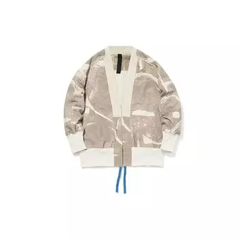 Li Ning X Jackie Chan Collaboration Paris Fashion Week Повседневная свободная куртка Мужская куртка Tooth-Yellow Gray AJDQ407-1 XL