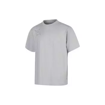Li Ning X Jackie Chan Collaboration SS23 Hemp Fabric Round Neck Casual Short Sleeve T Shirt Men Tops Gray AHST057-1 L