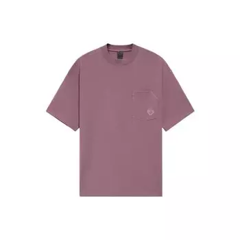 Li-Ning Футболка X Jackie Chan Kung Fu Series однотонная повседневная спортивная свободная с коротким рукавом мужская, топы молочный коктейль-фиолетовый AHSS205-1 L