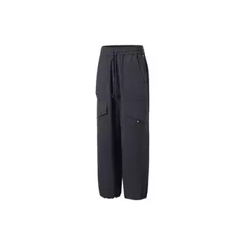 Li Ning X Jackie Chan Kung Fu Series Innate Qi однотонные прямые свободные повседневные брюки мужские низы угольно-черного цвета AKXT035-2 S