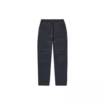 Li Ning X Jackie Chan Kung Fu Series однотонные свободные трикотажные спортивные брюки мужские брюки угольно-черного цвета AKLT665-1 S
