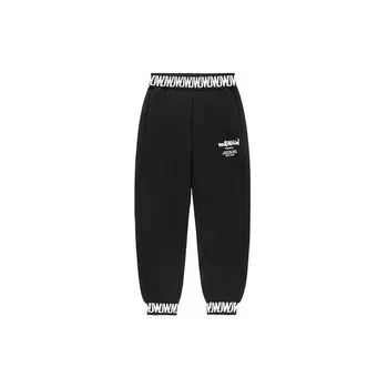 Li Ning X Jason Wu Collaboration Sports Fashion Series Letter Embroidered Knitted Loose Cowwear pants Women Bottoms Black AKLRF84-1 L