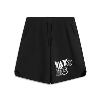 Li Ning X Jay Flow Коллаборация Серия Wade Повседневные Простые На Шнуровке Свободные С Принтом Букв Удобные Универсальные Спортивные Шорты Мужские шорты Черные AKSV773-1 M